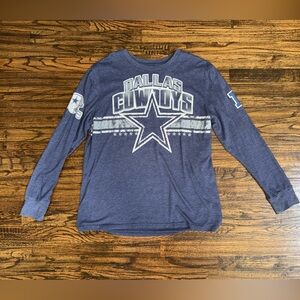 Vintage Dallas Cowboys NFL Blue Long-sleeve T-Shirt Size Large